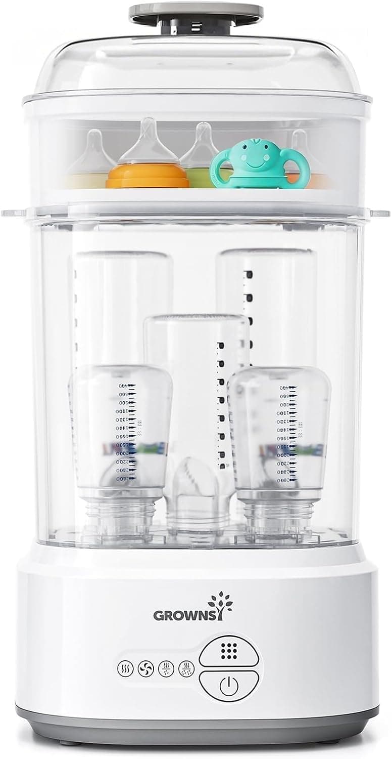 GROWNSY Bottle Sterilizer and Dryer, Compact Electric Steam Baby Bottle Sterilizer